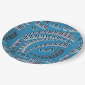 Kurve Klaviertasten Pappteller (Schrägansicht)