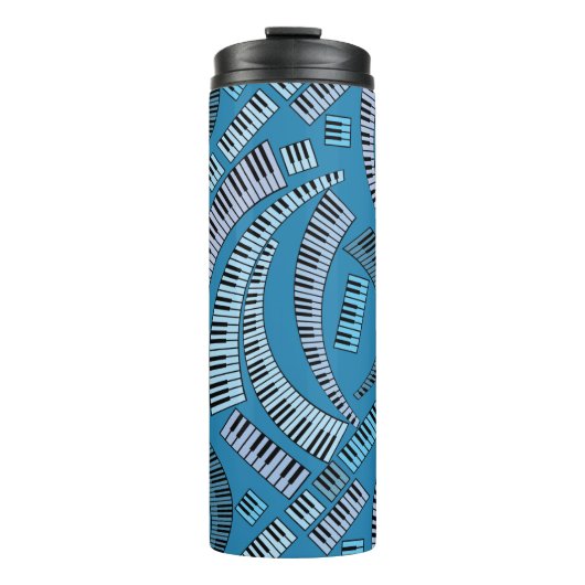 Kurve Klaviertasten Thermosbecher (Vorderseite)