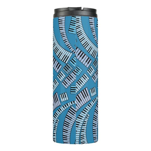 Kurve Klaviertasten Thermosbecher (Rückseite)