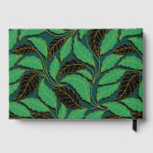 Kurve Linien Zweige Blätter Schwarz G622 Gästebuch (Rückseite)