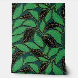 Kurve Linien Zweige Blätter Schwarz G622 Tapete