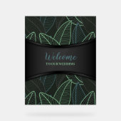 Kurve Linien Zweige Blätter Schwarz G625 Acrylschild (Vorderseite)