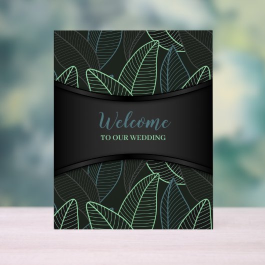 Kurve Linien Zweige Blätter Schwarz G625 Acrylschild (Neutral)