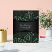 Kurve Linien Zweige Blätter Schwarz G625 Acrylschild (Hochzeit)