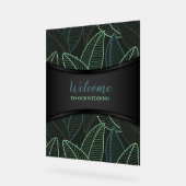 Kurve Linien Zweige Blätter Schwarz G625 Acrylschild (Winkel)