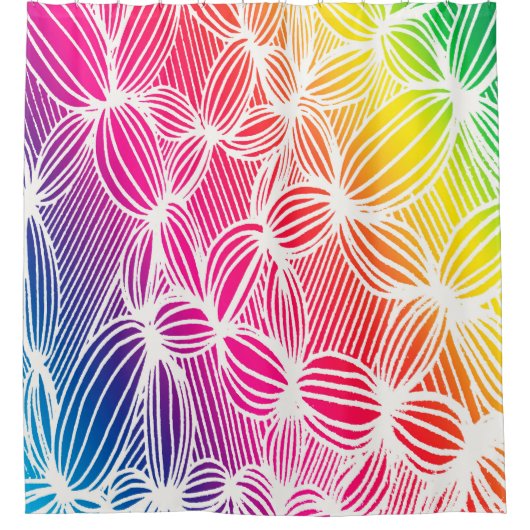 Kurve Regenbogenlinien Duschvorhang (Vorderseite)