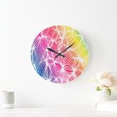 Kurve Regenbogenlinien Große Wanduhr (Zuhause)