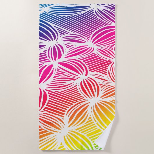 Kurve Regenbogenlinien Strandtuch (Vorderseite)