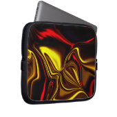 Kurve, rote und goldene Striche mit dunklen Teilen Laptopschutzhülle (Vorne Rechts)