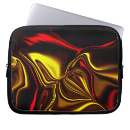 Kurve, rote und goldene Striche mit dunklen Teilen Laptopschutzhülle