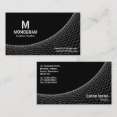 Kurve - Silbergrau auf schwarz Visitenkarte (Vorne/Hinten)