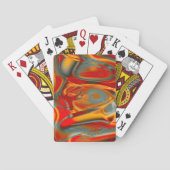 Kurve Stangen mit gekratztem Rot bis Orange auf Ei Spielkarten (Rückseite)