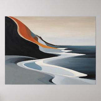 Kurve Sweep - Minimalistische Abstrakte Wave Art P Poster