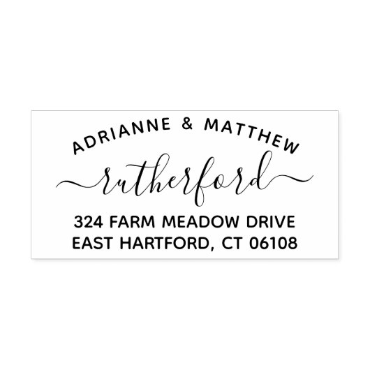 Kurve Text- und Skriptcharming-Rücksendeadresse Permastempel (Design)