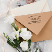 Kurve Text- und Skriptcharming-Rücksendeadresse Permastempel