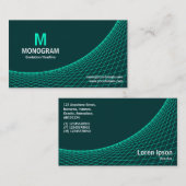 Kurve - Türkis auf Dunkelgrün 003333 Visitenkarte (Vorne/Hinten)