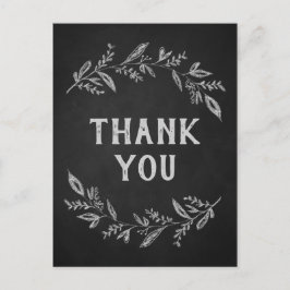 Kurve Zweige | Chalkboard Vielen Dank Postkarte