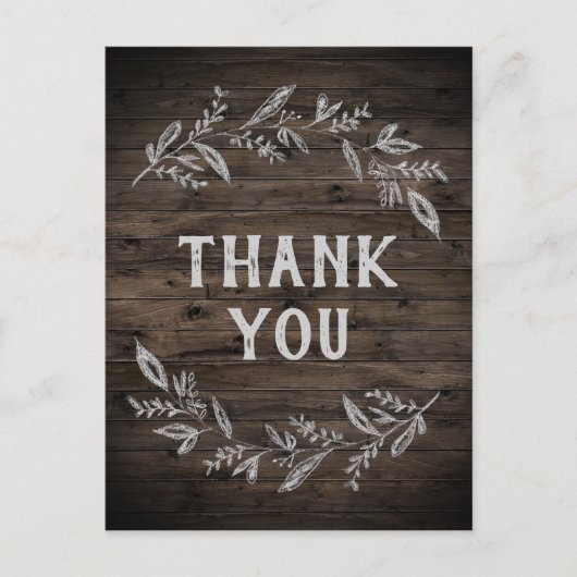 Kurve Zweige | Danke aus Holz Postkarte (Vorderseite)