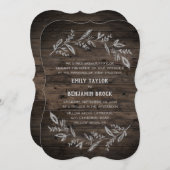 Kurve Zweige | Feierliche Hochzeit aus Holz Einladung (Vorne/Hinten)