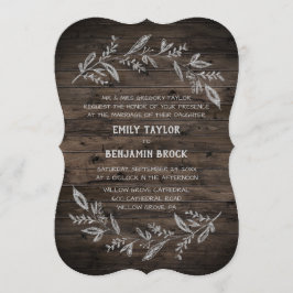 Kurve Zweige | Feierliche Hochzeit aus Holz Einladung