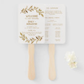 Kurve Zweige | Gold-Hochzeitsprogramm Fächer (Vorne und Hinten)