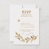 Kurve Zweige | Gold Menu Choice RSVP Card (Vorderseite)