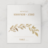 Kurve Zweige | Goldhochzeit Platzkarte (Außenseite Aufgefaltet)