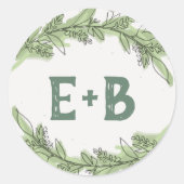 Kurve Zweige | Greenery Wedding Umschlag Aufkleber (Vorderseite)