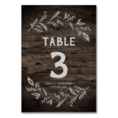 Kurve Zweige | Holz-Tischnummer Tischnummer (Rückseite)