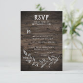 Kurve Zweige | RSVP Card mit Holzmenü (Stehend Vorderseite)