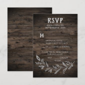Kurve Zweige | RSVP Card mit Holzmenü Karte (Vorne/Hinten)