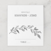 Kurve Zweige | Silberhochzeit Platzkarte (Außenseite Aufgefaltet)