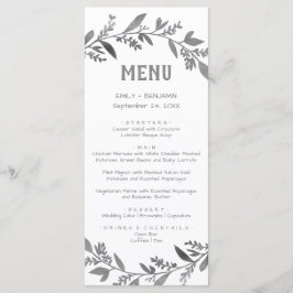 Kurve Zweige | Silver Dinner Menu Card Menükarte