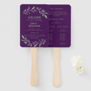Kurve Zweige Silver Wedding Program Fächer