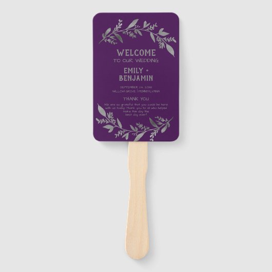 Kurve Zweige | Silver Wedding Program Fächer (Vorderseite)