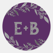 Kurve Zweige | Silver Wedding Umschlag Aufkleber