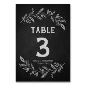 Kurve Zweige | Tischnummer der Tafel (Vorderseite)