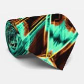 Kurven aus Aquamarine und Coffee Grooves Krawatte (Gerollt)