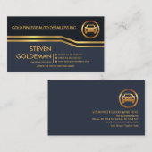 Kurven Gold Lines Black Blue Layers Automobil Visitenkarte (Vorne/Hinten)