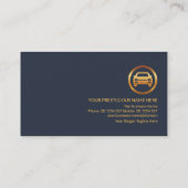 Kurven Gold Lines Black Blue Layers Automobil Visitenkarte (Rückseite)