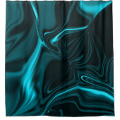 Kurven in dunkeltürkisblau, tiefer Himmel oder Cya Duschvorhang (Vorderseite)