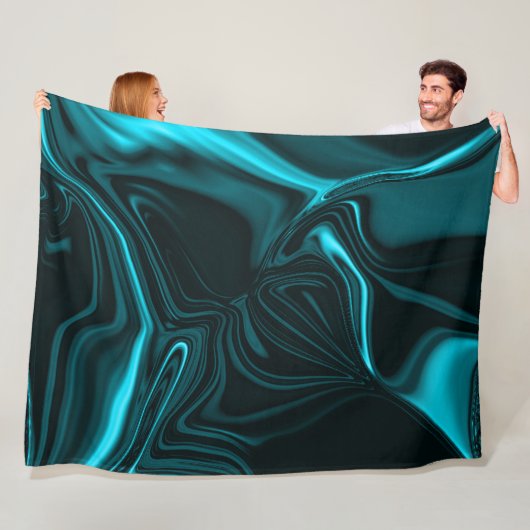 Kurven in dunkeltürkisblau, tiefer Himmel oder Cya Fleecedecke (Beispiel)