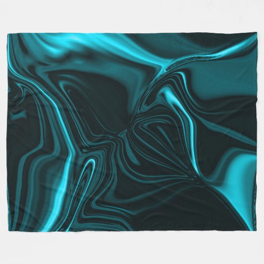 Kurven in dunkeltürkisblau, tiefer Himmel oder Cya Fleecedecke (Vorderseite (Horizontal))