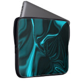 Kurven in dunkeltürkisblau, tiefer Himmel oder Cya Laptopschutzhülle (Vorne Rechts)