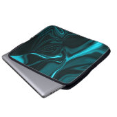 Kurven in dunkeltürkisblau, tiefer Himmel oder Cya Laptopschutzhülle (Vorne Knopf)