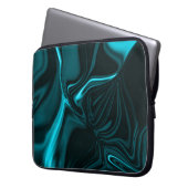 Kurven in dunkeltürkisblau, tiefer Himmel oder Cya Laptopschutzhülle (Vorderseite Links)