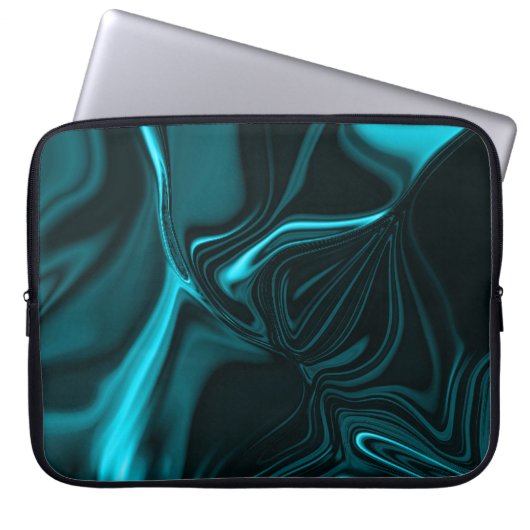 Kurven in dunkeltürkisblau, tiefer Himmel oder Cya Laptopschutzhülle (Vorderseite)