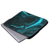 Kurven in dunkeltürkisblau, tiefer Himmel oder Cya Laptopschutzhülle (Vorne Knopf)