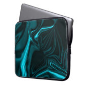 Kurven in dunkeltürkisblau, tiefer Himmel oder Cya Laptopschutzhülle (Vorderseite Links)