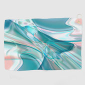 Kurven in hellen Farbtönen Blau und Rosa Golfhandtuch (Horizontal)